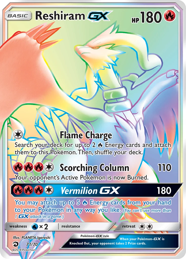 Reshiram-GX Pokemon card