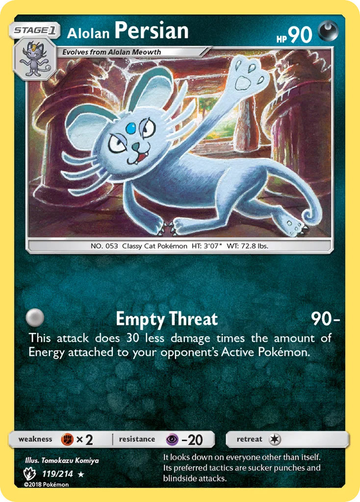 Alolan Persian Pokemon card