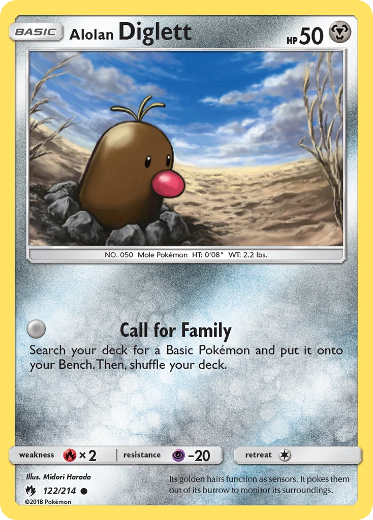 Alolan Diglett Pokemon card