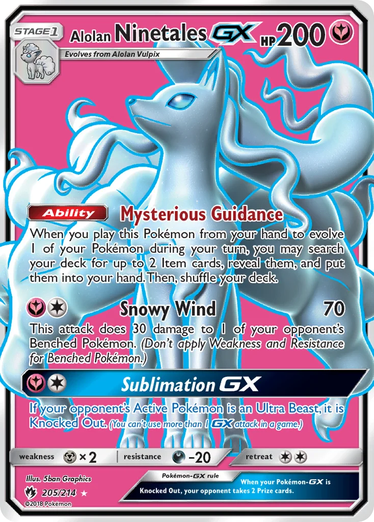 Alolan Ninetales-GX Pokemon card