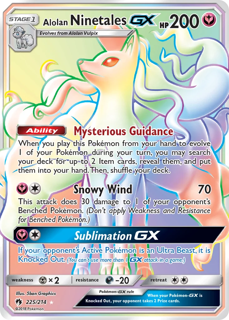 Alolan Ninetales-GX Pokemon card