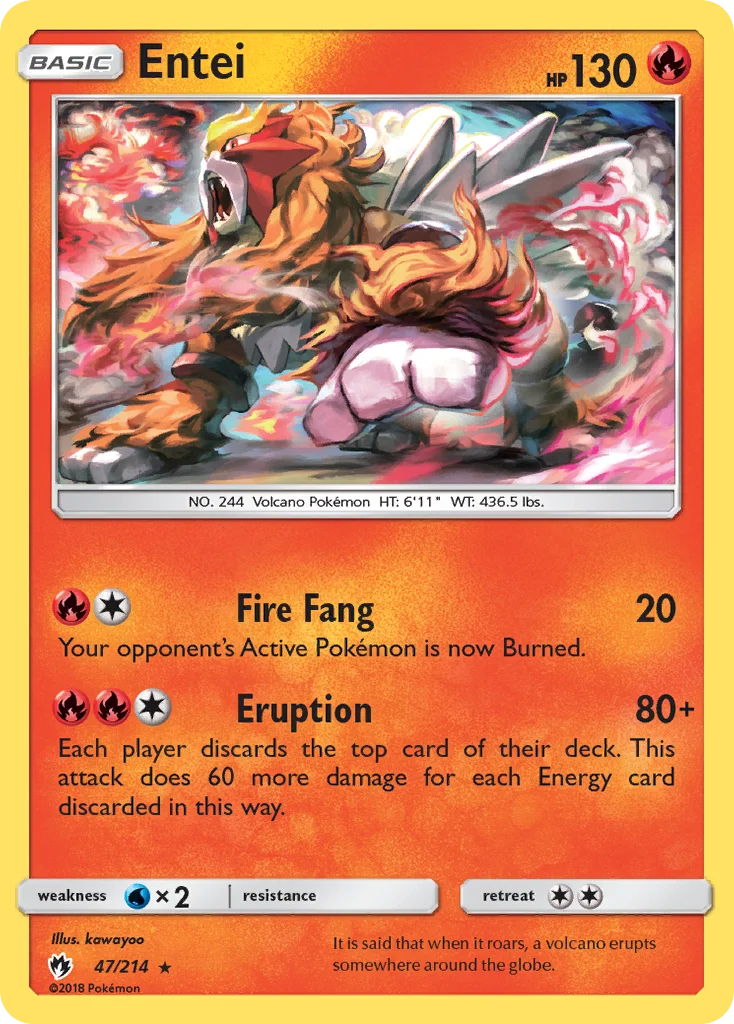 Entei Pokemon card