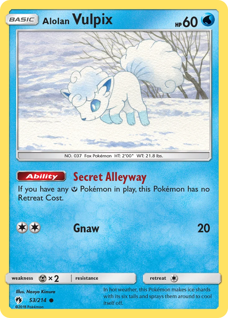 Alolan Vulpix Pokemon card