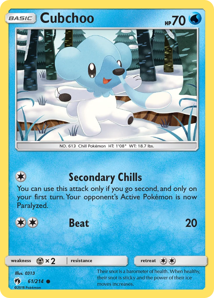 Cubchoo Pokemon card