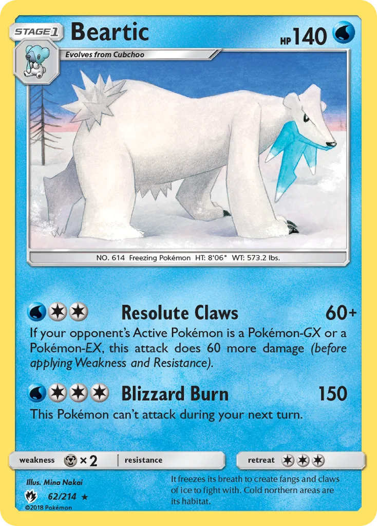 Beartic Pokemon card