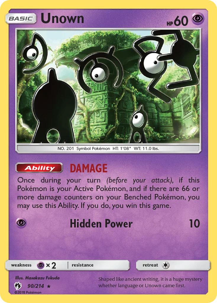 Unown Pokemon card