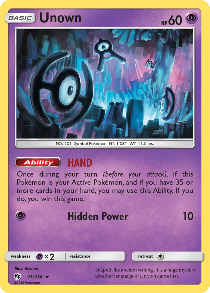 Unown Pokemon card