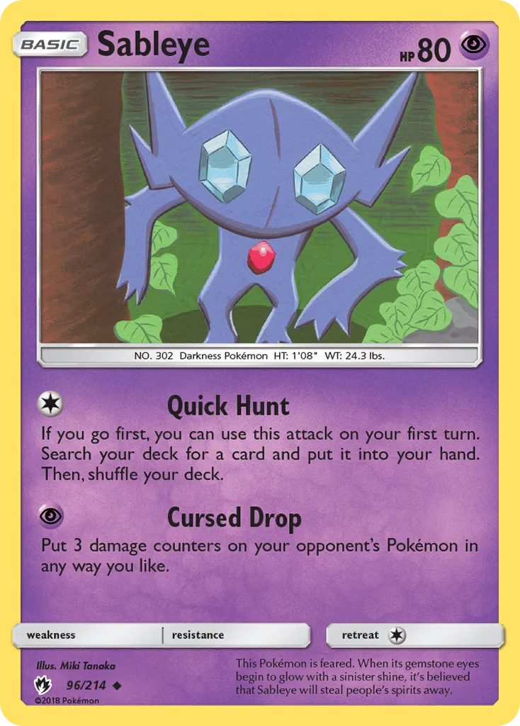 Sableye Pokemon card