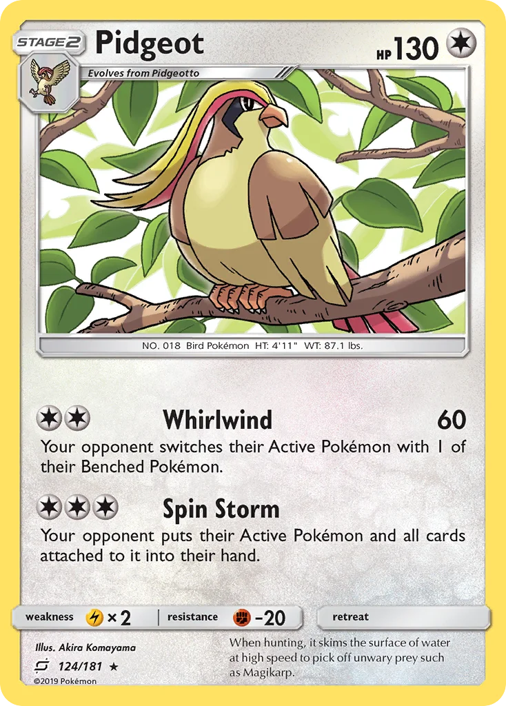 Pidgeot Pokemon card