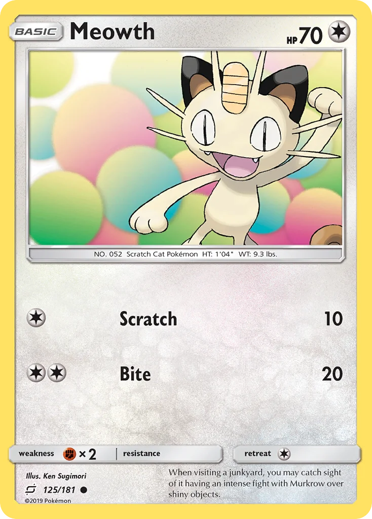 Meowth Pokemon card