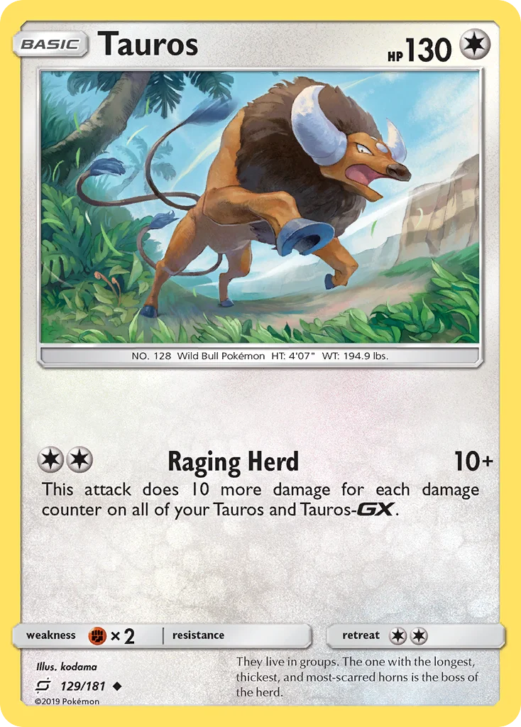 Tauros Pokemon card