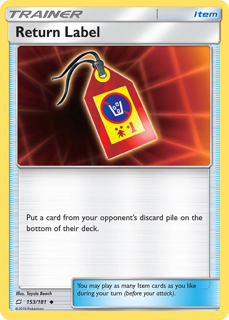 Return Label Pokemon card