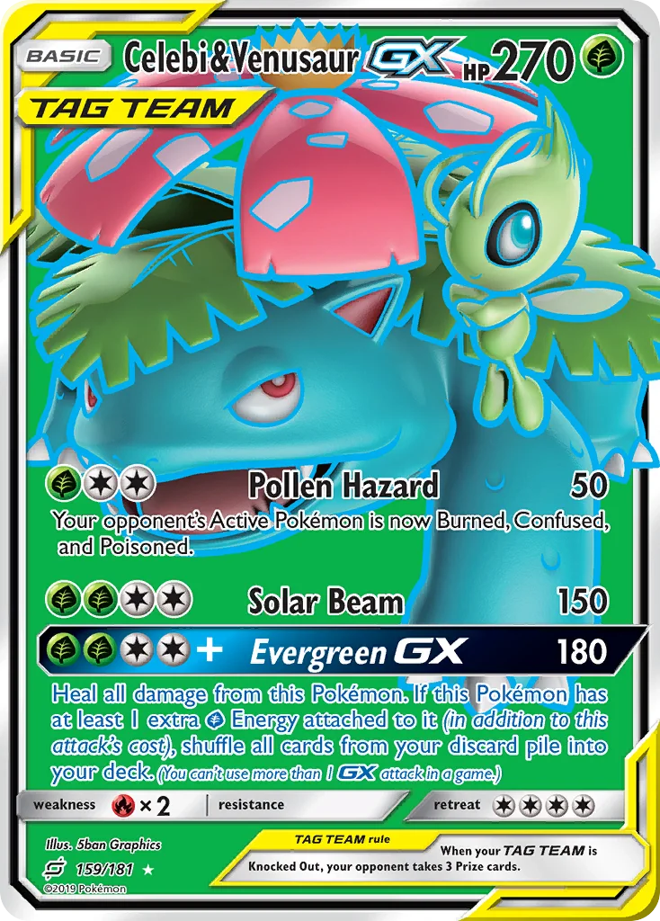 Celebi & Venusaur-GX Pokemon card