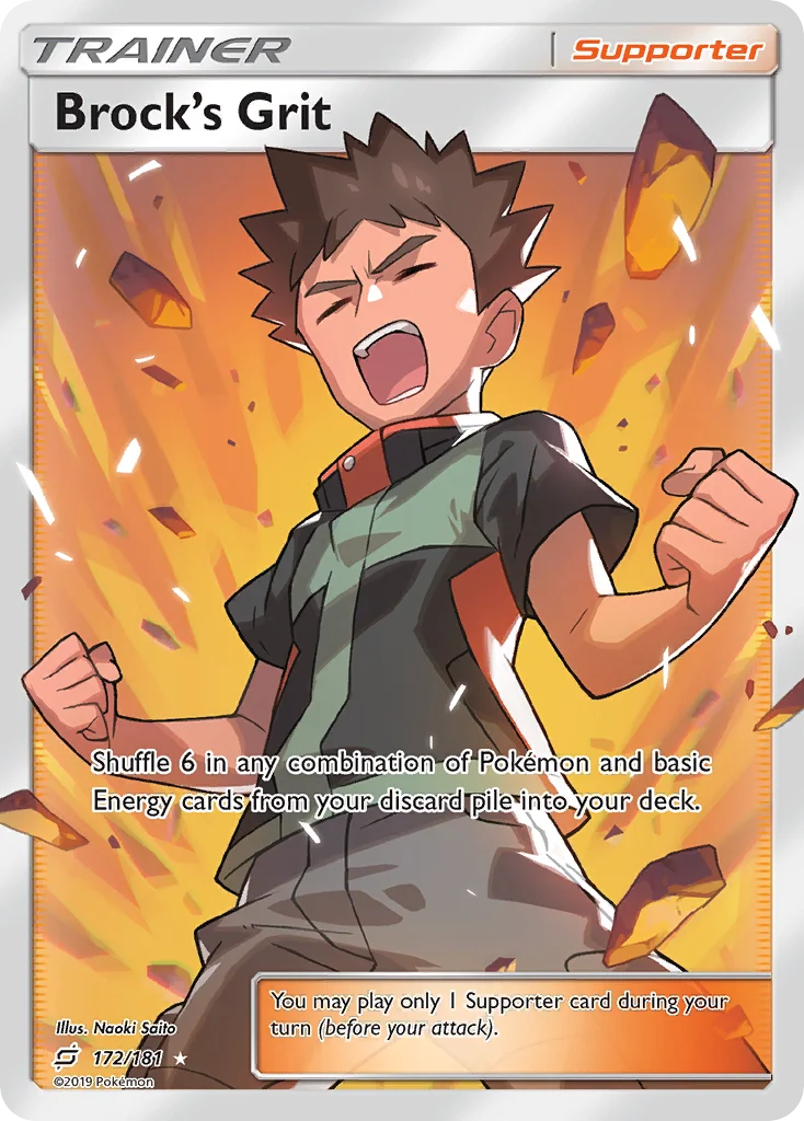 Brock's Grit Pokemon card