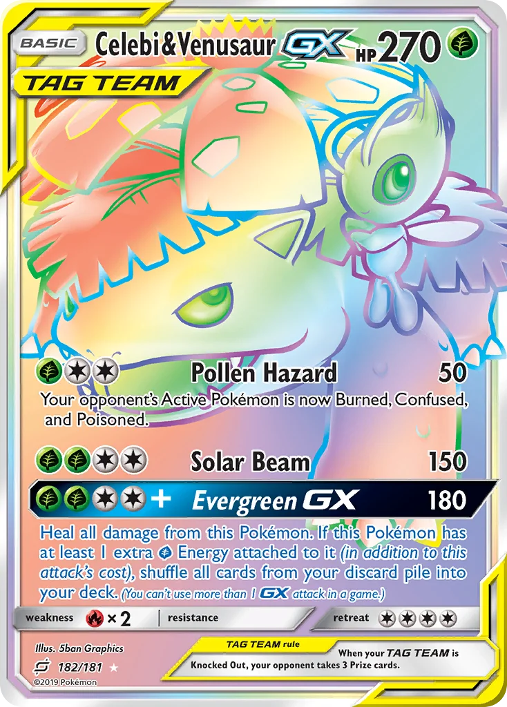 Celebi & Venusaur-GX Pokemon card