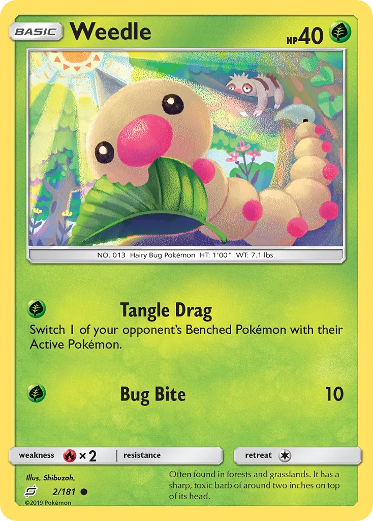 Weedle Pokemon card
