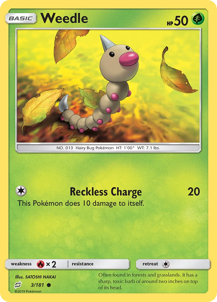 Weedle Pokemon card