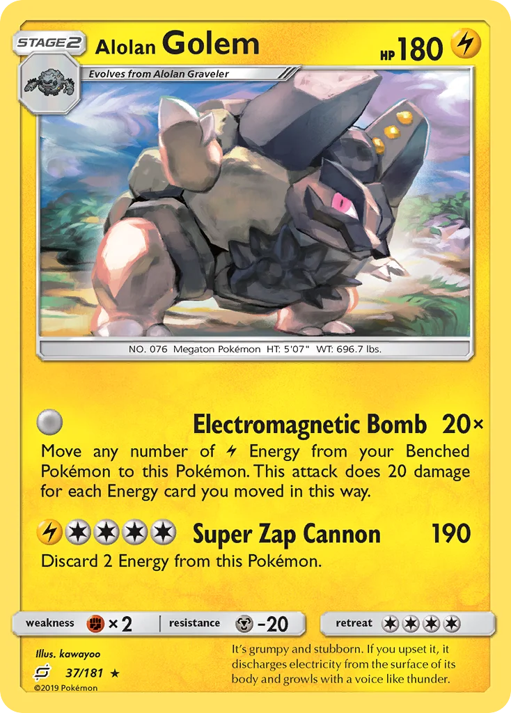 Alolan Golem Pokemon card