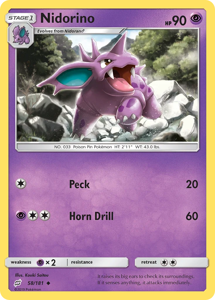 Nidorino Pokemon card