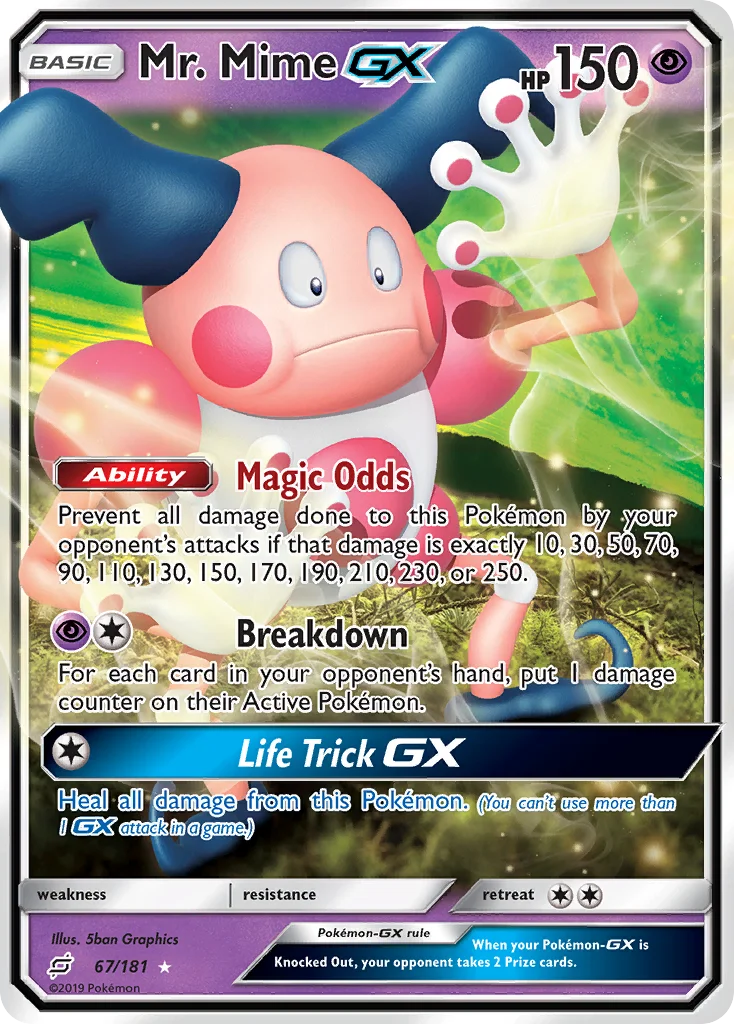 Mr. Mime-GX Pokemon card