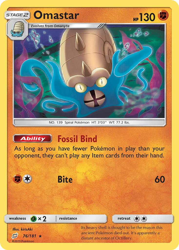 Omastar Pokemon card