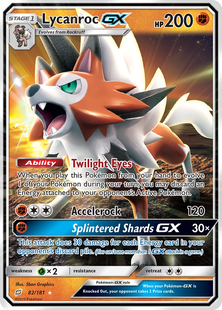 Lycanroc-GX Pokemon card