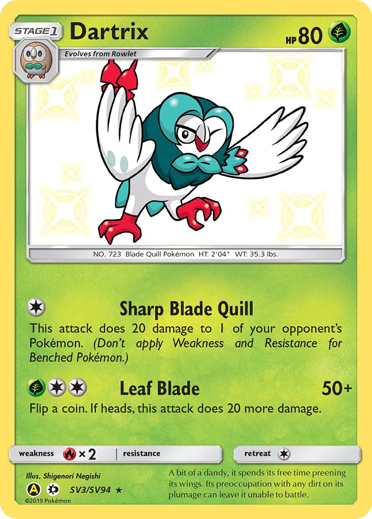 Dartrix Pokemon card