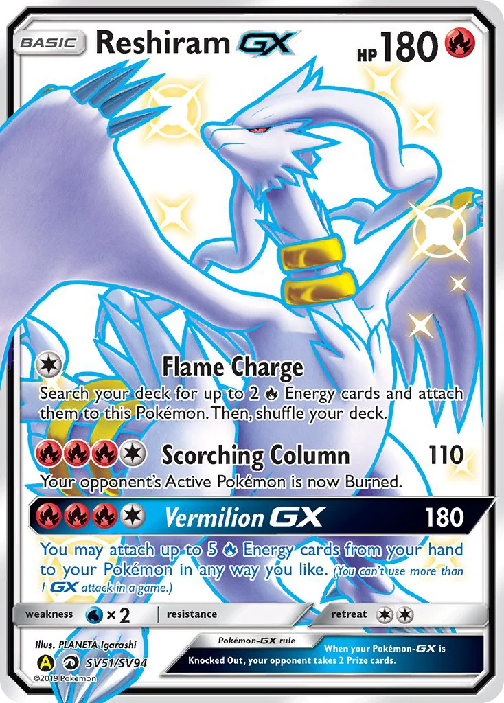 Reshiram-GX Pokemon card