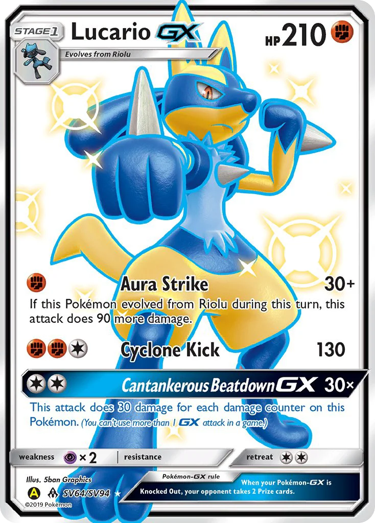 Lucario-GX Pokemon card