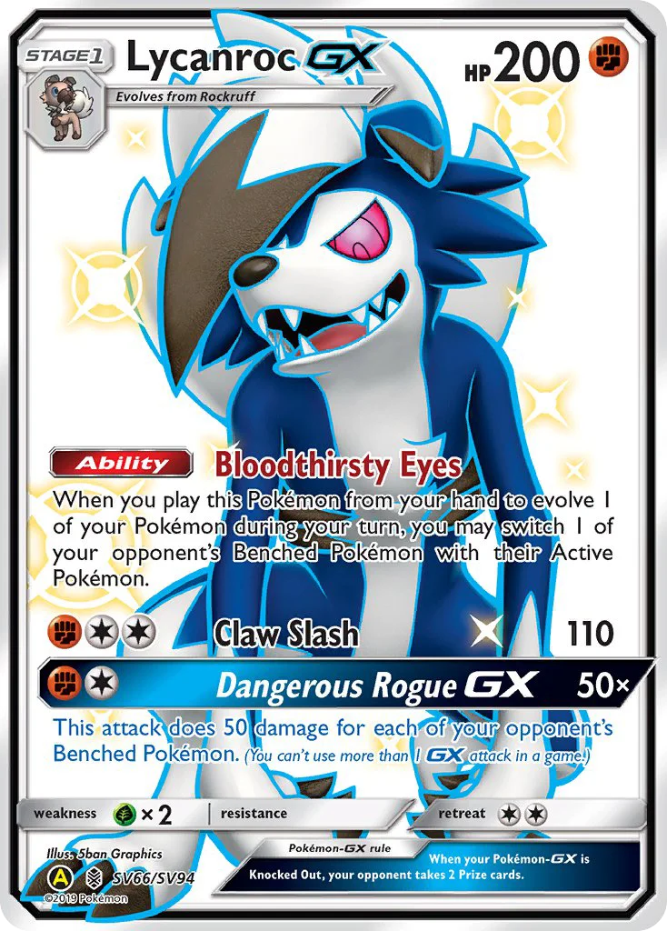Lycanroc-GX Pokemon card