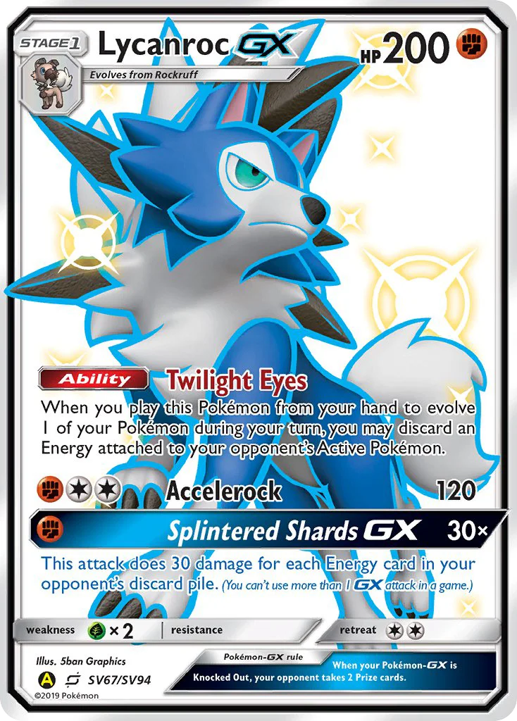 Lycanroc-GX Pokemon card