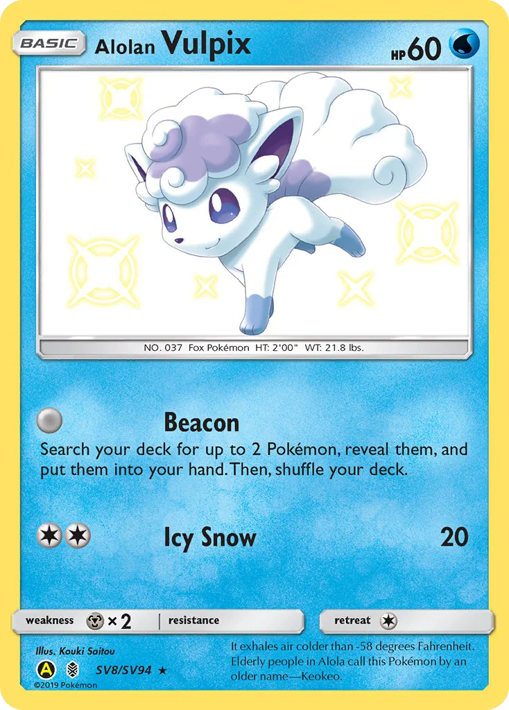 Alolan Vulpix Pokemon card