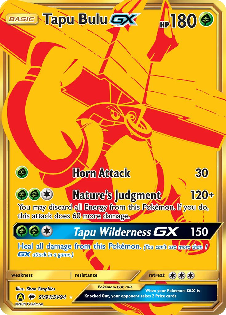 Tapu Bulu-GX Pokemon card