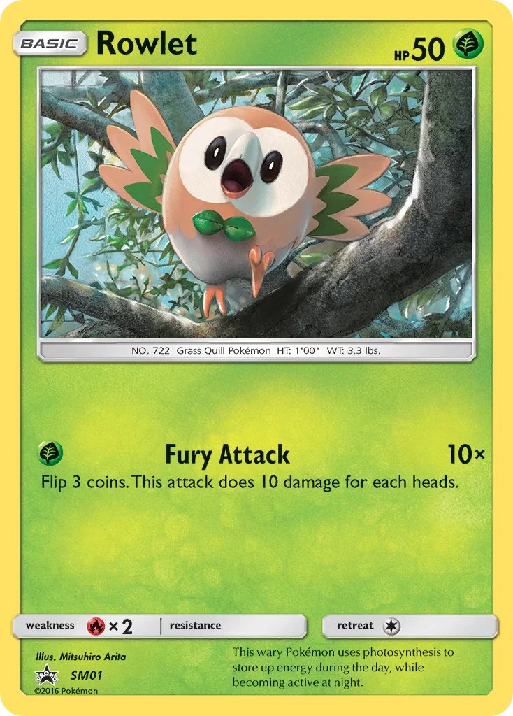 Rowlet Pokemon card