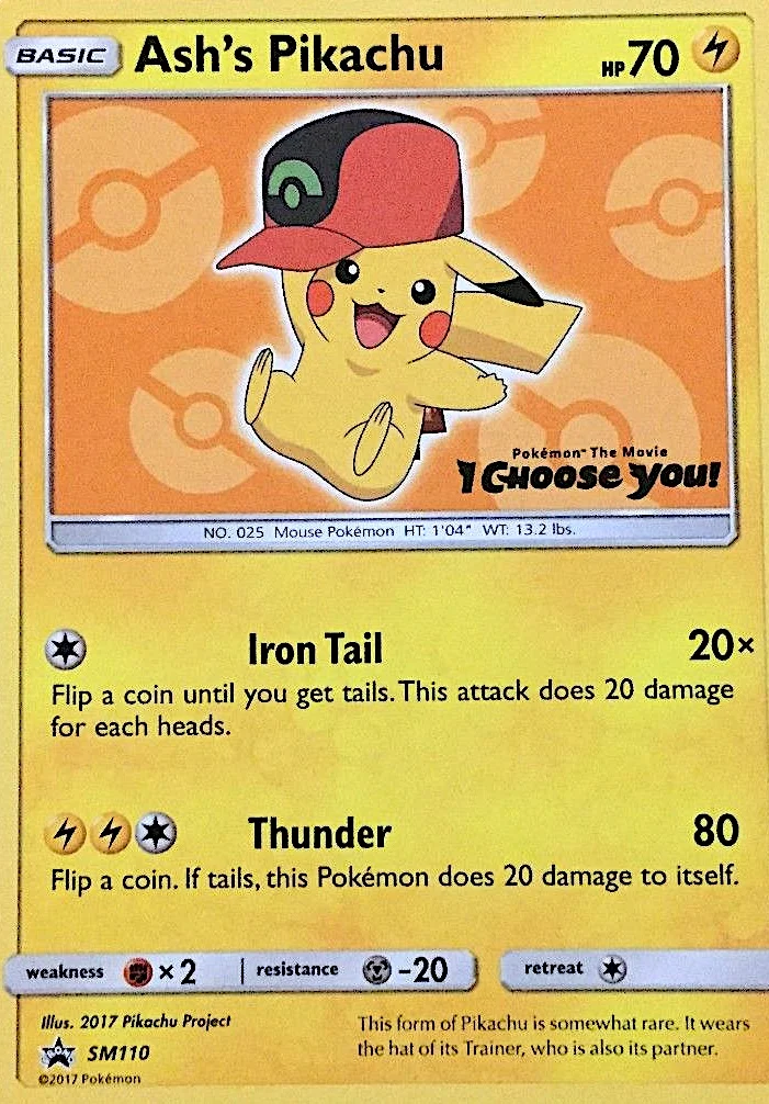 Ash's Pikachu Pokemon card