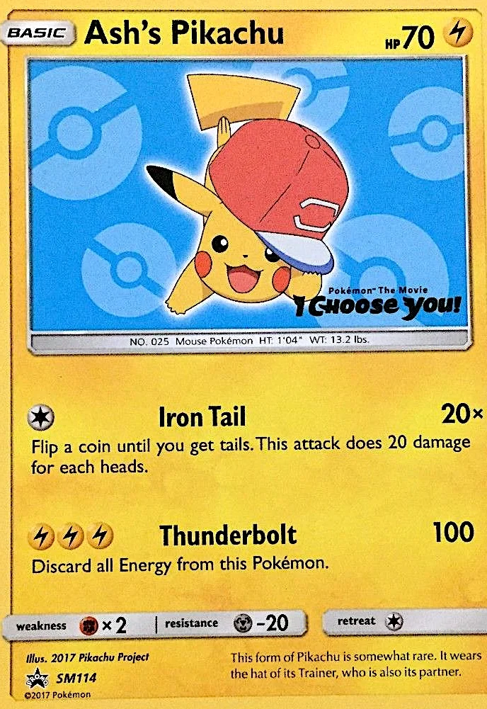 Ash's Pikachu Pokemon card