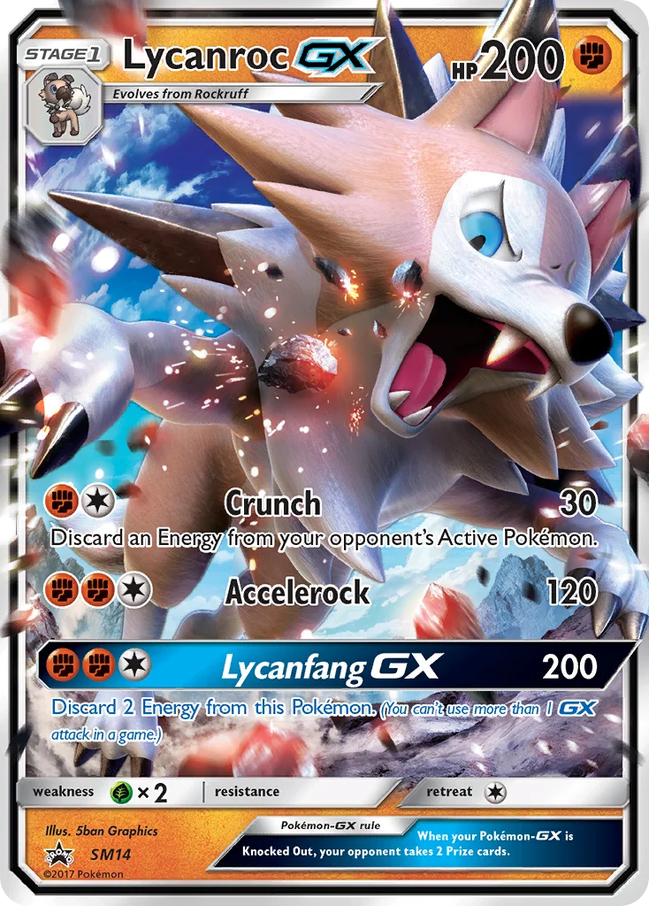 Lycanroc-GX Pokemon card