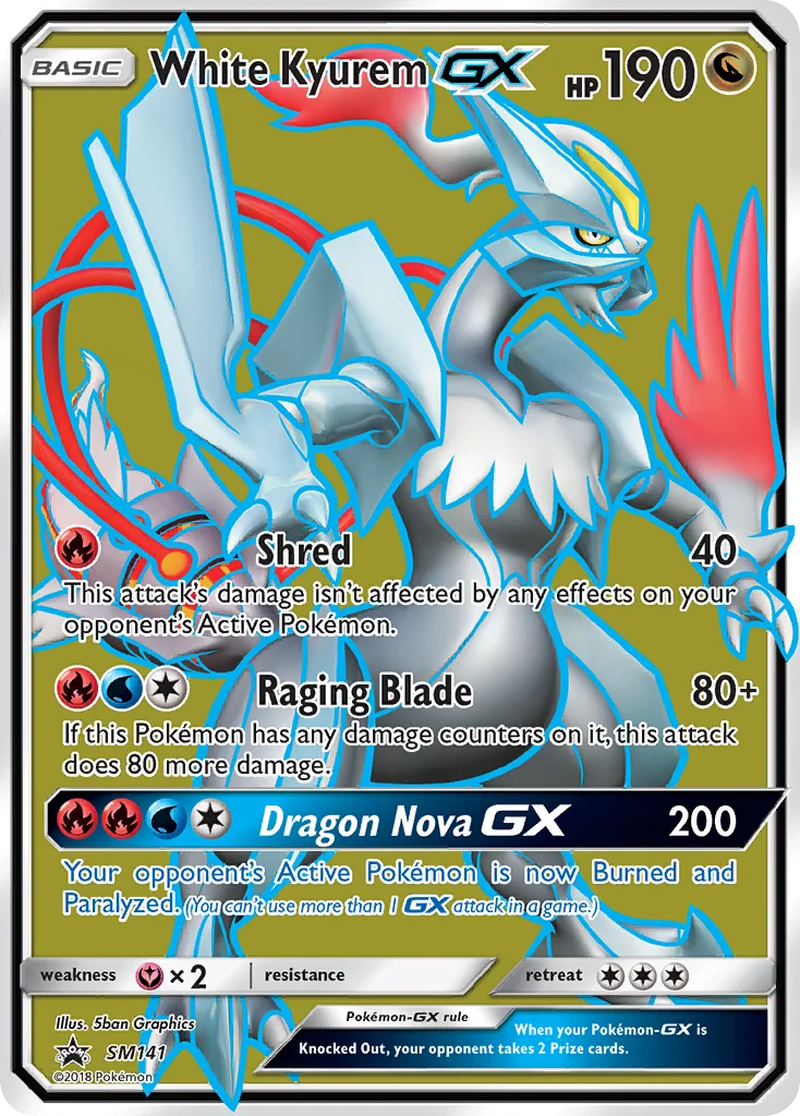 White Kyurem-GX Pokemon card