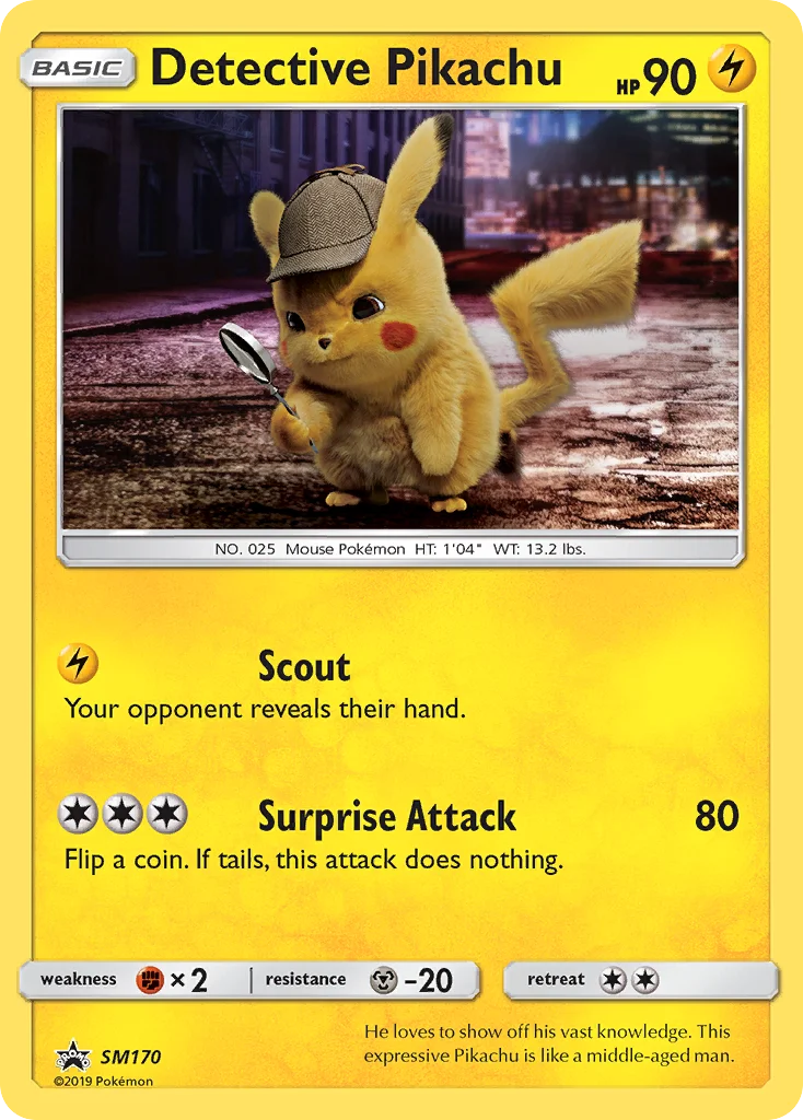 Detective Pikachu Pokemon card