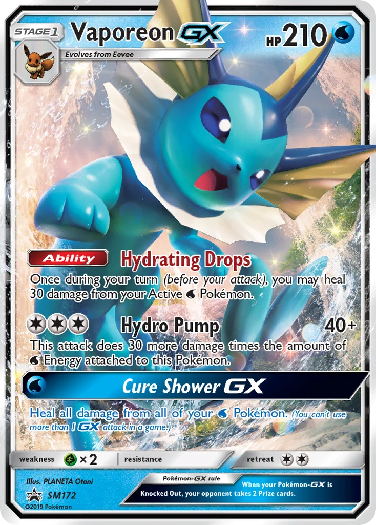 Vaporeon-GX Pokemon card