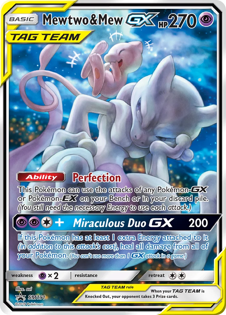 Mewtwo & Mew-GX Pokemon card