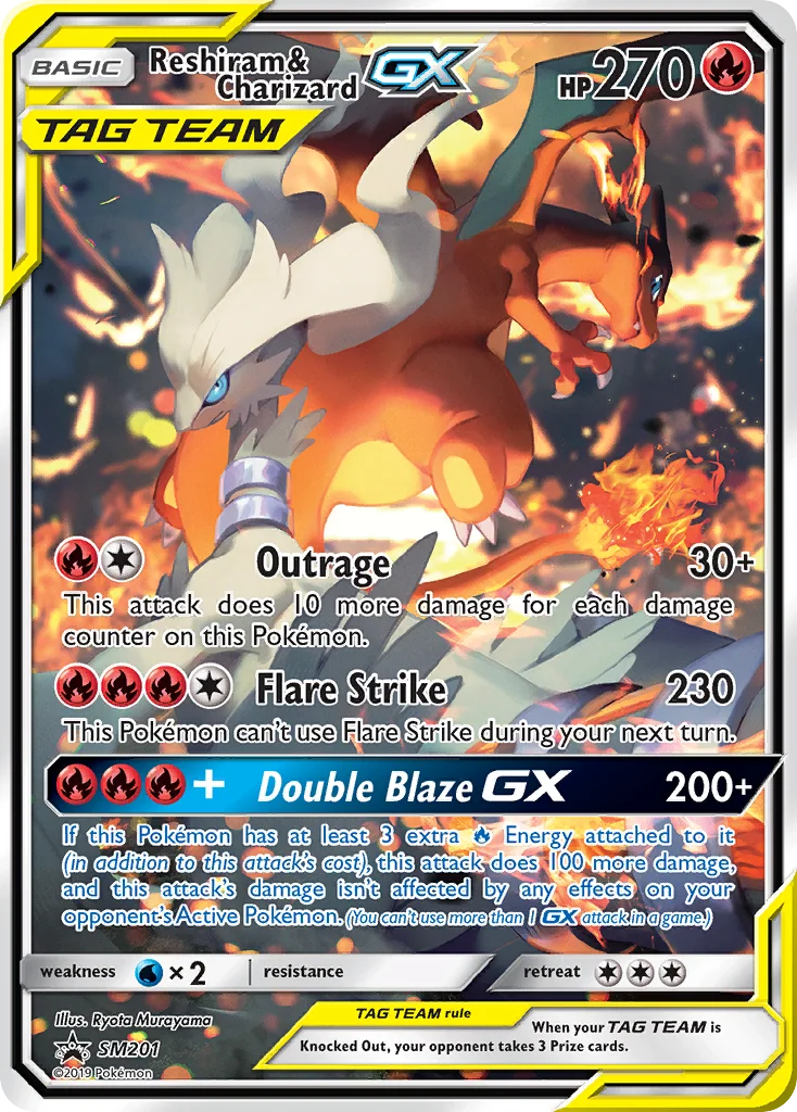Reshiram & Charizard-GX Pokemon card