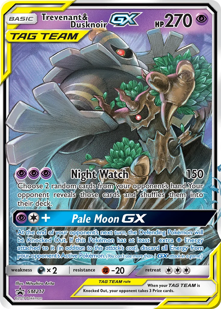 Trevenant & Dusknoir-GX Pokemon card