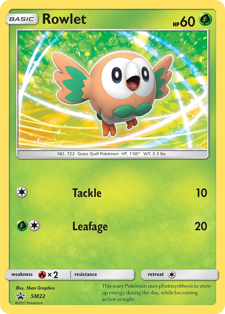 Rowlet Pokemon card