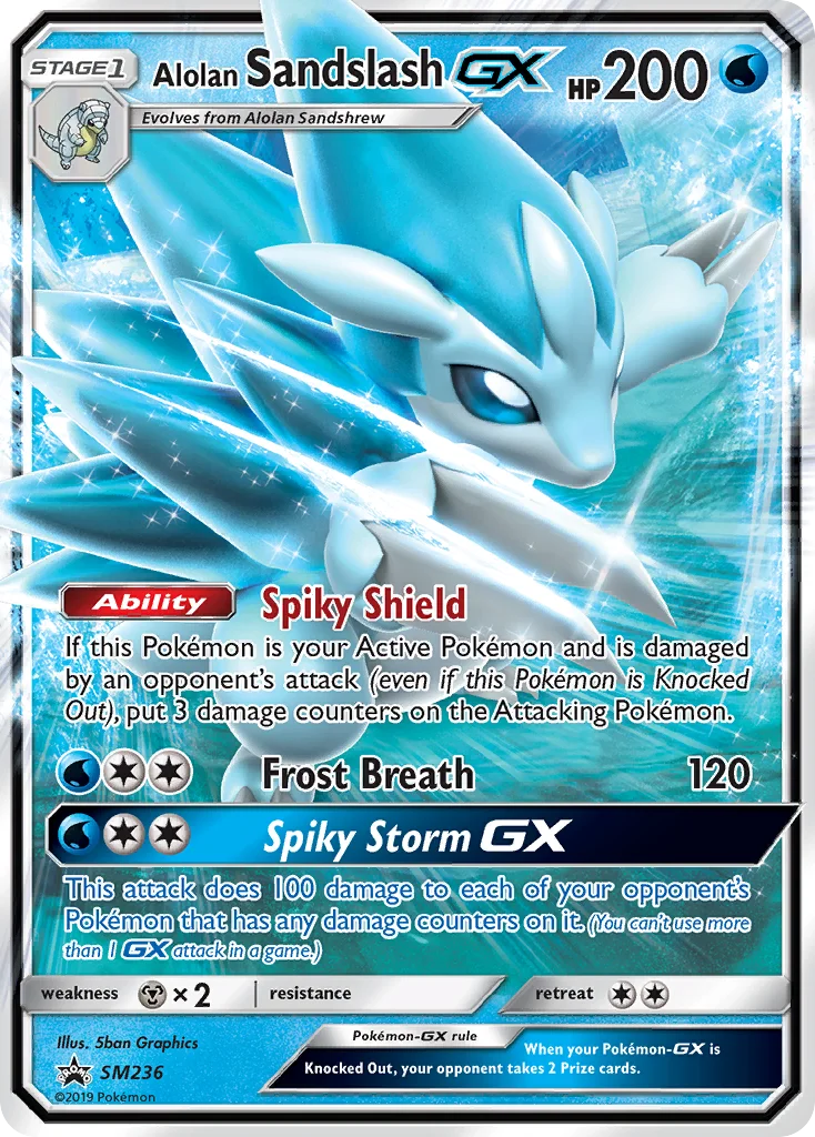 Alolan Sandslash-GX Pokemon card
