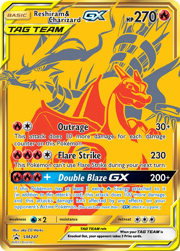 Reshiram & Charizard-GX Pokemon card