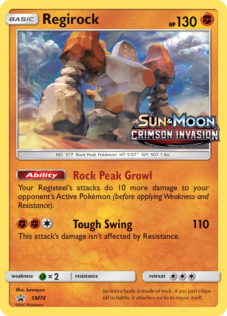 Regirock Pokemon card