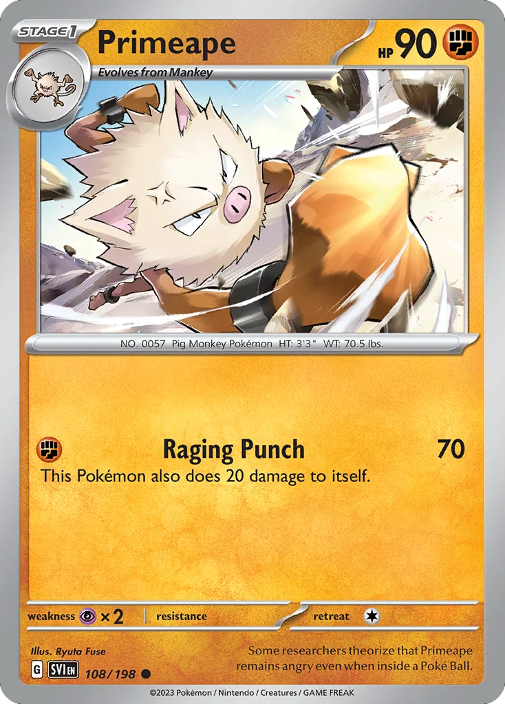 Primeape Pokemon card