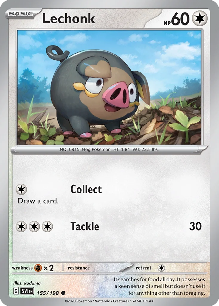 Lechonk Pokemon card