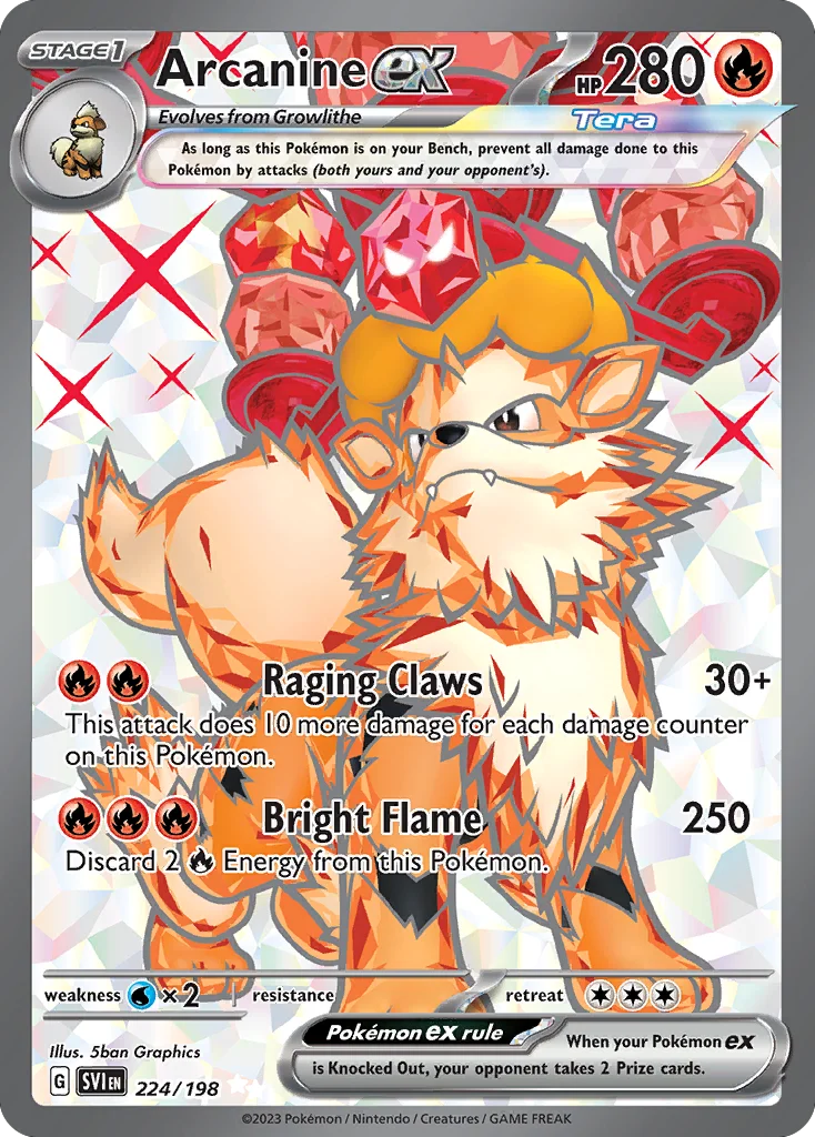 Arcanine ex Pokemon card